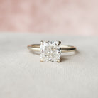 2.0CT Cushion Hidden Halo Moissanite Diamond Solitaire Engagement Ring