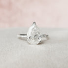 3.0CT Pear Hidden Halo Moissanite Diamond Pave Engagement Ring For Women