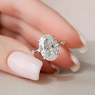 4.50CT Oval Petite Pave Moissanite Diamond Engagement Ring For Women