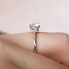 1.0CT Round Hidden Halo Moissanite Diamond Solitaire Engagement Ring