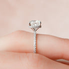 2.50CT Cushion Hidden Halo Moissanite Diamond Pave Engagement Ring