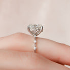 5.0CT Elongated Cushion Petite Pave Moissanite Diamond Engagement Ring