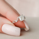 1.0CT Cushion Twig Moissanite Diamond Engagement Ring For Women