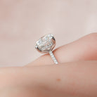 2.50CT Round Pave Moissanite Diamond Hidden Halo Engagement Ring