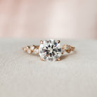 2.0CT Round Hidden Halo Moissanite Diamond Cluster Engagement Ring