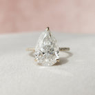 4.50CT Pear Hidden Halo Moissanite Diamond Solitaire Engagement Ring