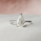 2.0CT Pear Hidden Halo Moissanite Diamond Solitaire Engagement Ring