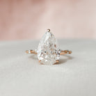 4.0CT Pear Petite Pave Moissanite Diamond Hidden Halo Engagement Ring