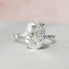 5.0CT Oval Petite Pave Moissanite Diamond Engagement Ring For Women