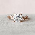 2.0CT Round Twig Moissanite Diamond Engagement Ring In Solid Gold