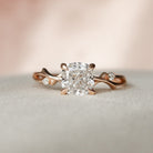 1.50CT Cushion Cut Branch Moissanite Engagement Ring