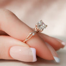 1.50CT Cushion Cut Branch Moissanite Engagement Ring