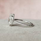 3.50CT Oval Hidden Halo Moissanite Diamond Open Engagement Ring For Her