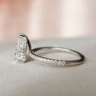 1.50CT Pear Pave Moissanite Diamond Hidden Halo Engagement Ring