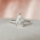 1.50CT Pear Pave Moissanite Diamond Hidden Halo Engagement Ring