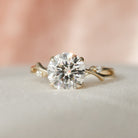 2.0CT Round Twig Moissanite Diamond Engagement Ring In Solid Gold