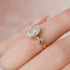 2.0CT Oval Twig Moissanite Diamond Engagement Ring For Women