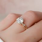 2.0CT Round Twig Moissanite Diamond Engagement Ring In Solid Gold