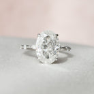 4.50CT Oval Petite Pave Moissanite Diamond Engagement Ring For Women