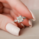 1.50CT Cushion Cut Branch Moissanite Engagement Ring