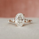 2.0CT Oval Hidden Halo Moissanite Diamond Petite Pave Engagement Ring In Solid Gold 