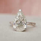 3.50CT Pear Pave Moissanite Diamond Hidden Halo Engagement Ring