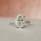 3.0CT Oval Hidden Halo Moissanite Diamond Pave Engagement Ring For Women