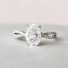 3.0CT Oval Infinity Moissanite Diamond Hidden Halo Engagement Ring