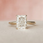 2.0CT Radiant Hidden Halo Moissanite Diamond Solitaire Engagement Ring