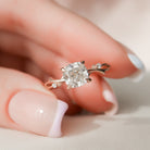 1.50CT Cushion Cut Branch Moissanite Engagement Ring