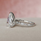 3.0CT Pear Cut Moissanite Diamond Vintage Pave Engagement Ring In Solid Gold