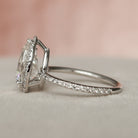 2.0CT Pear Halo Moissanite Diamond Pave Engagement Ring 