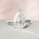 3.50CT Pear Pave Moissanite Diamond Hidden Halo Engagement Ring