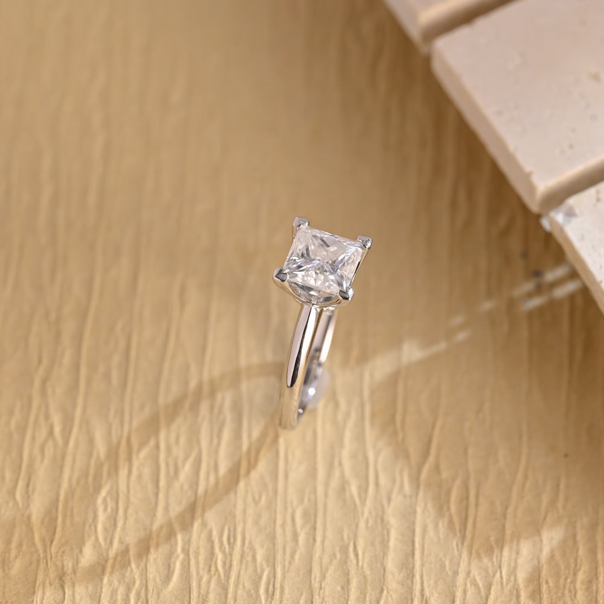 Diamond Solitaire Moissanite Ring