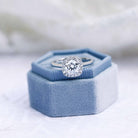1.75CT Cathedral Set Round Moissanite Diamond Halo Engagement Ring For Women