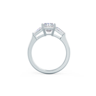 2.50CT Radiant Three Stone Moissanite Diamond Cathedral Set Engagement Ring