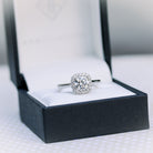 1.75CT Cathedral Set Round Moissanite Diamond Halo Engagement Ring For Women