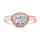 Oval Cut Diamond Bezel Set Moissanite Engagement Ring For Her 