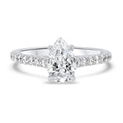 Pear Cut Moissanite Diamond Pave Engagement Ring For Her