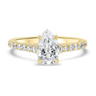 Pear Cut Moissanite Diamond Pave Engagement Ring For Her