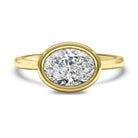 Oval Cut Diamond Bezel Set Moissanite Engagement Ring For Her 