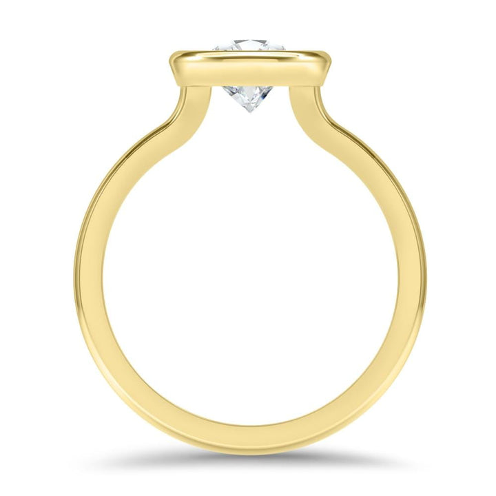 Bezel Set Round Cut Moissanite Diamond Engagement Ring For Her