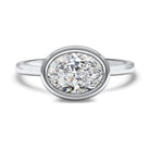 Oval Cut Diamond Bezel Set Moissanite Engagement Ring For Her 
