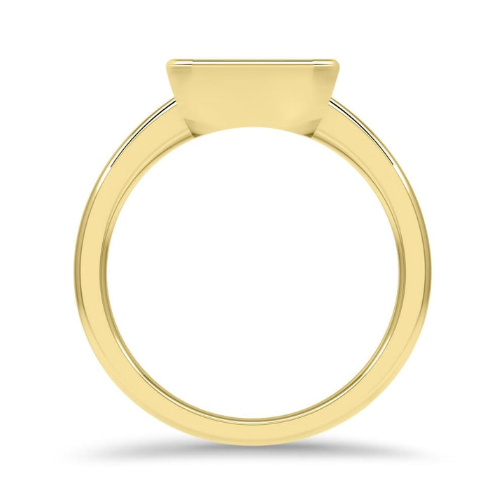 Emerald Cut East West  Moissanite Diamond Engagement Ring For Women