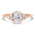 Oval Cut Diamond Cluster Moissanite Engagement Ring For Women