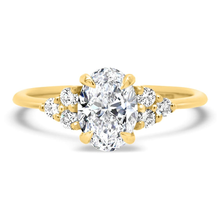 Oval Cut Diamond Cluster Moissanite Engagement Ring For Women
