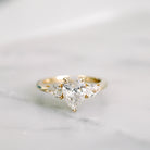 2.0CT Pear Cut Moissanite Three Stone Diamond Engagement Ring