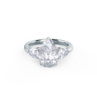 2.0CT Pear Cut Moissanite Three Stone Diamond Engagement Ring