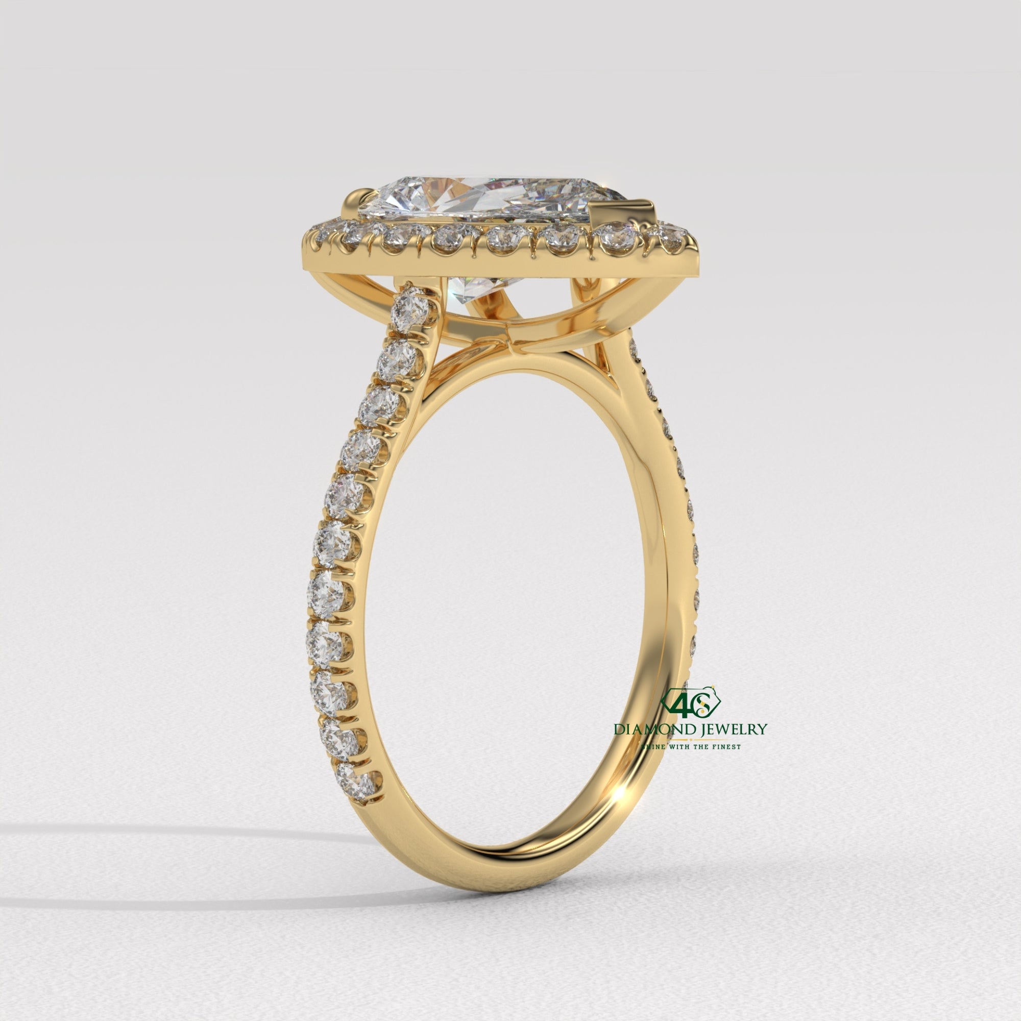 elegant pear diamond ring, pear shaped ring for her, pear cut diamond with side stones, pear diamond three stone ring