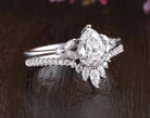 pear-cluster-moissanite-bridal-ring-set